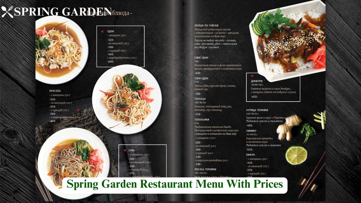 Spring Garden Restaurant Menu with Price